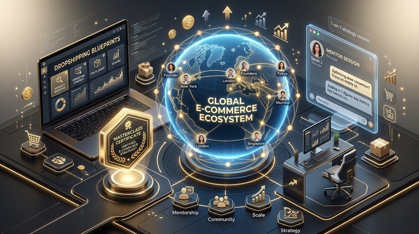 Worldwide E-Commerce Mentorship & Masterclass Illustration