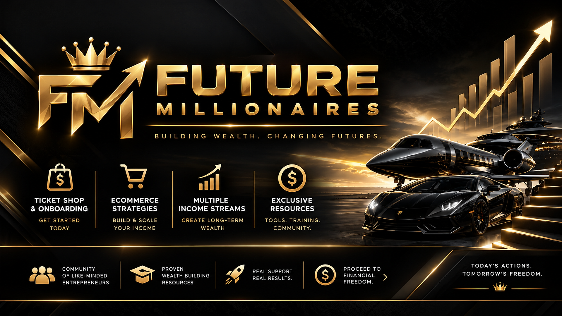 Future Millionaires Official Blueprint Banner - TikTok Shop, E-Commerce Strategies, Multiple Income Streams